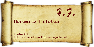 Horowitz Filotea névjegykártya